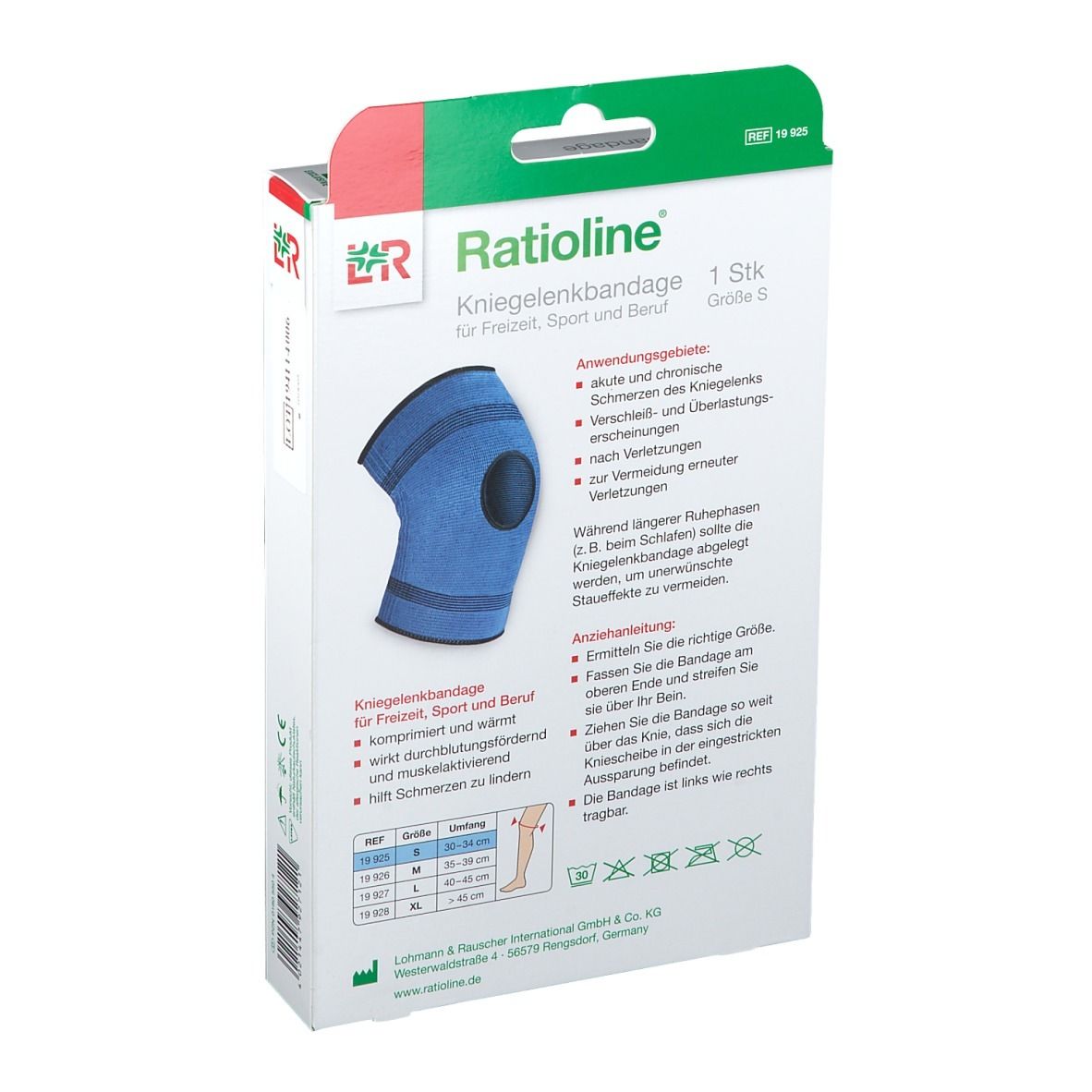 Ratioline® active Kniegelenkbandage Größe S