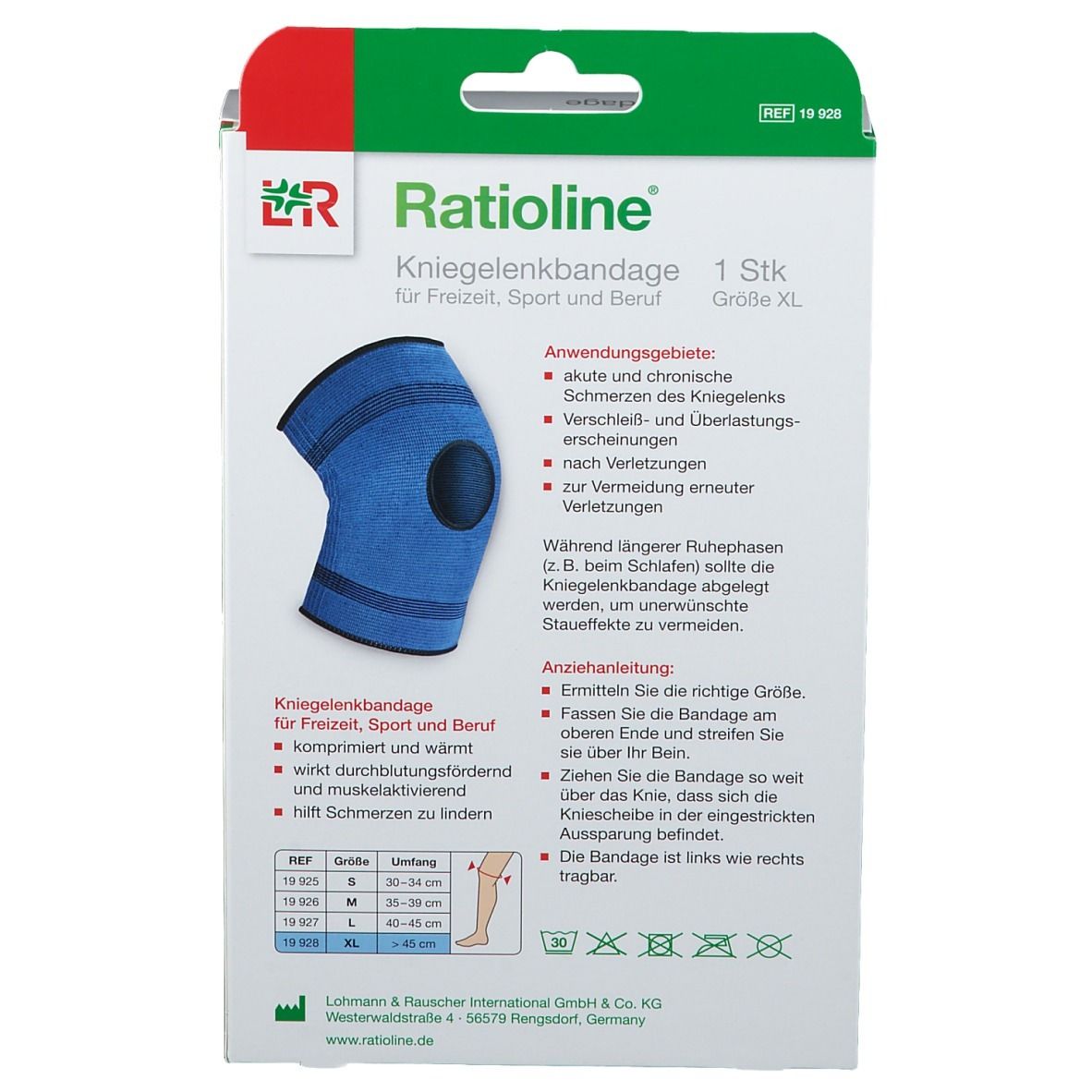 Ratioline® active Kniegelenkbandage Größe XL