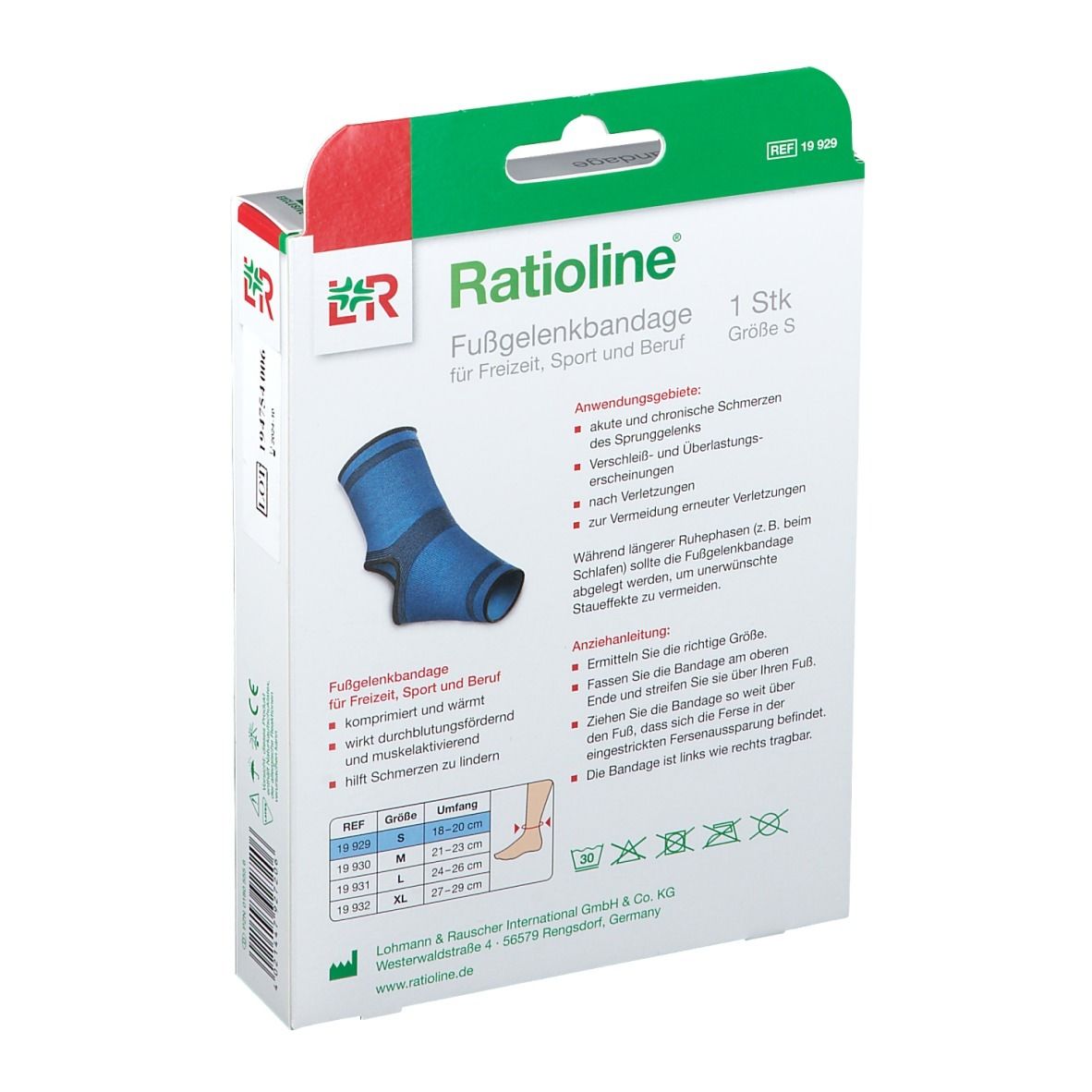 Ratioline® Fußgelenkbandage Gr. S