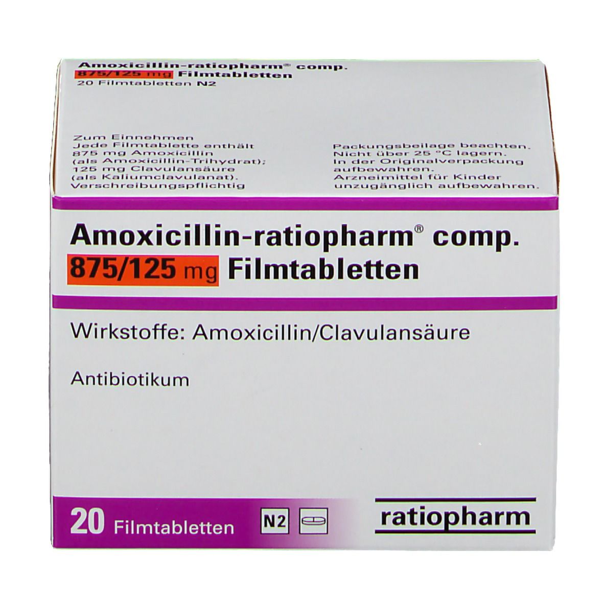 Amoxicillin-ratiopharm comp. 875/125 mg