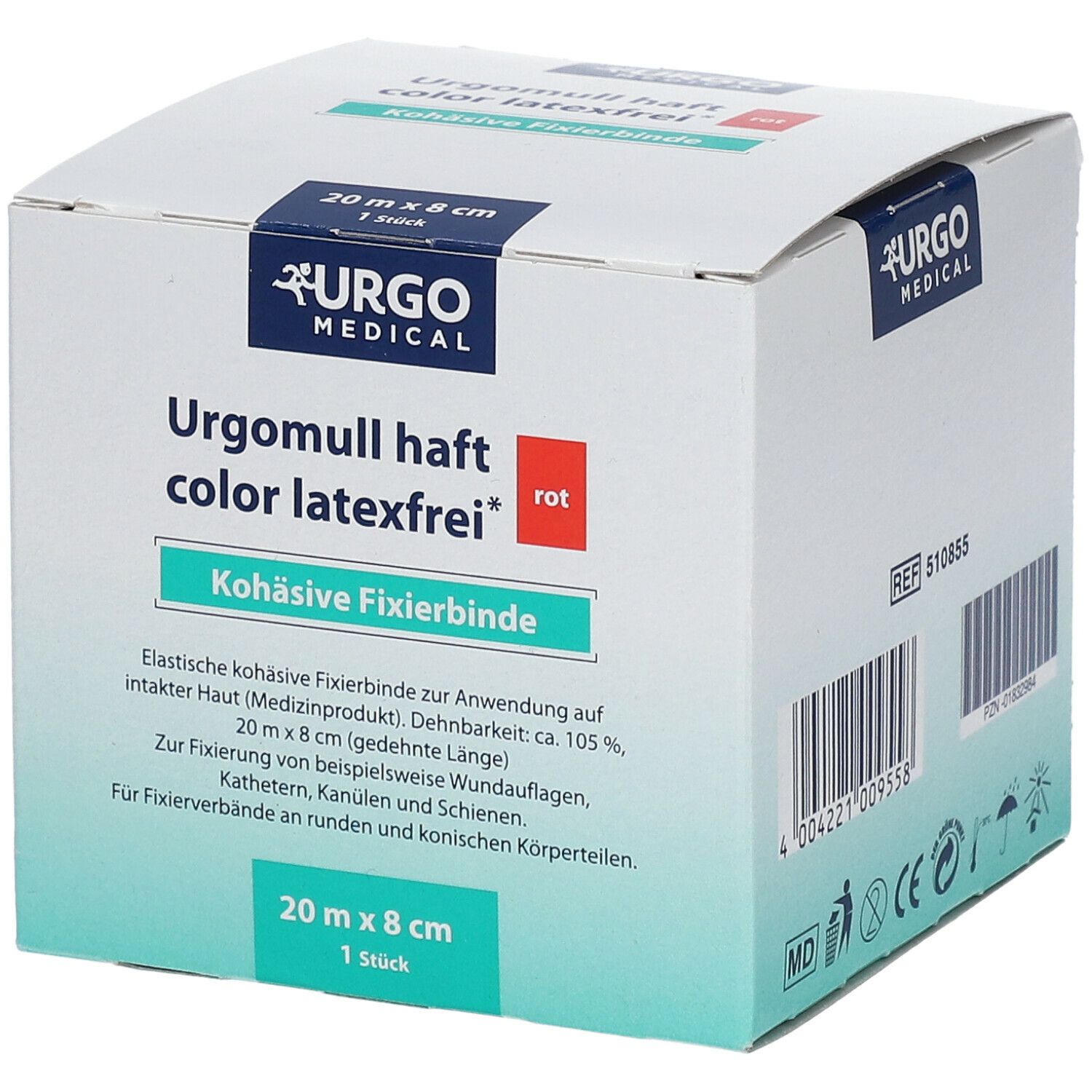 Urgomull haft color latexfrei rot 20 m x 8 cm