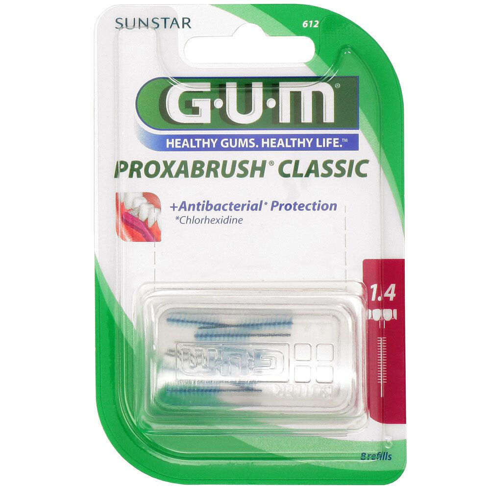 GUM Proxabrush Ersatzbürsten 0,7 mm Kerze 8 St Zahnbürste