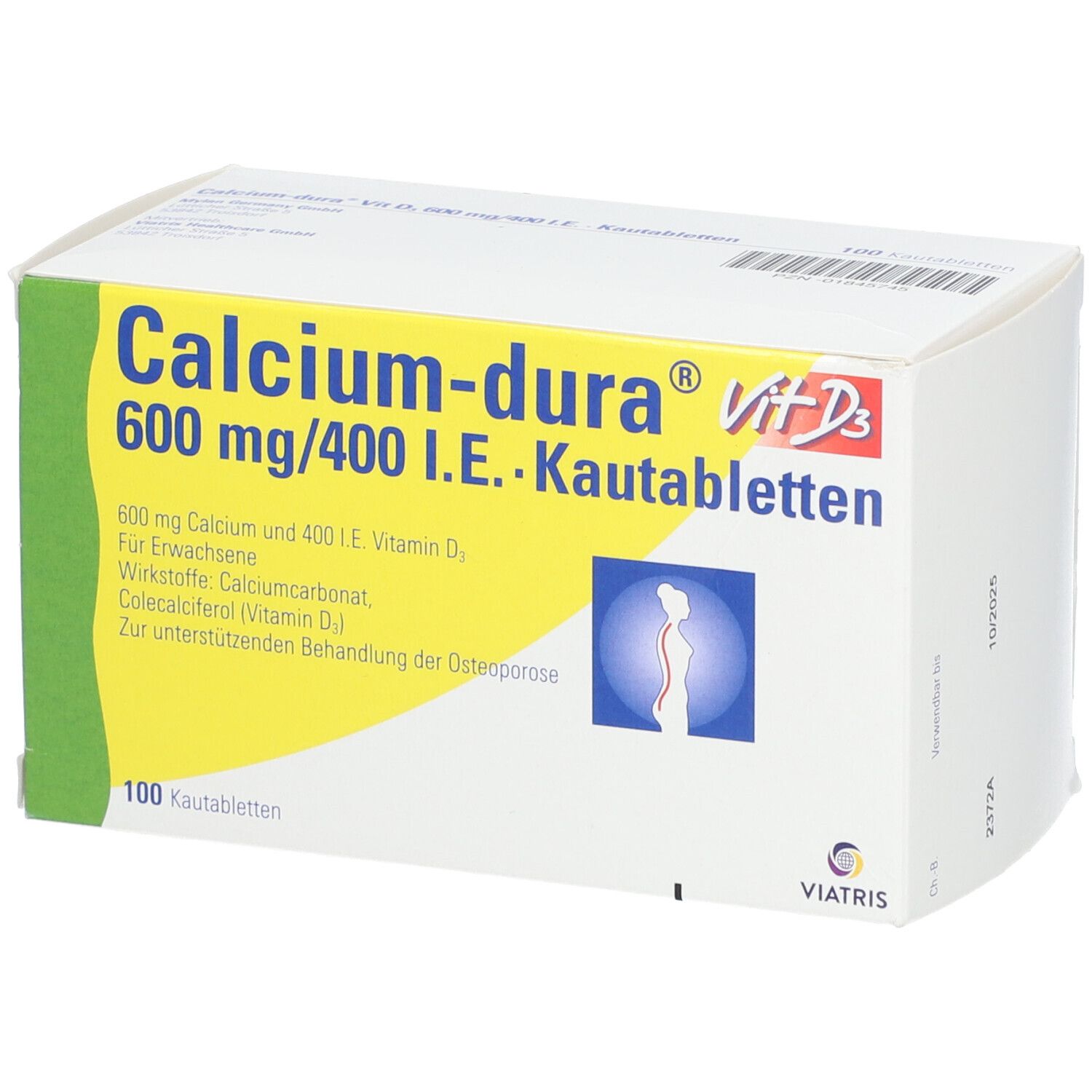 Calcium Dura Vit D3 600 mg/400 I.e. Kautabletten 100 St