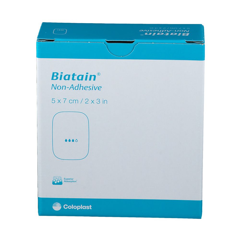 Biatain Schaumverband 5x7 cm nicht haftend 10 St Verband