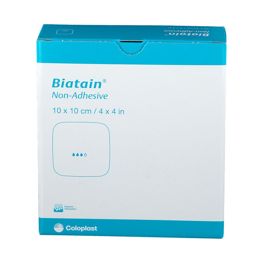 Biatain Schaumverband 10x10 cm nicht haftend 10 St Verband