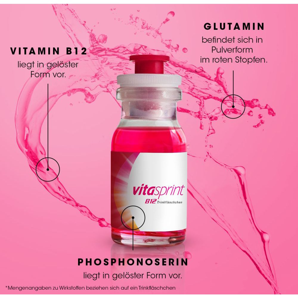 Vitasprint B12 Trinkfläschchen, mit Vitamin B12 für mehr Energie - Jetzt 20% mit dem Code Vitamine20 sparen*
