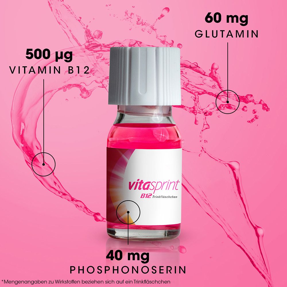Vitasprint B12 Trinkfläschchen, mit Vitamin B12 für mehr Energie - Jetzt 20% mit dem Code Vitamine20 sparen*