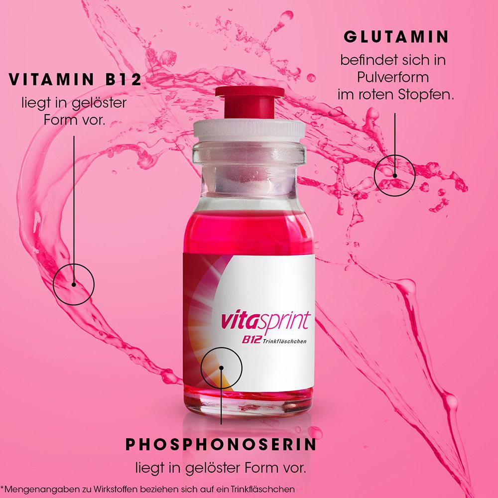 Vitasprint B12 Trinkfläschchen, mit Vitamin B12 für mehr Energie - Jetzt 20% mit dem Code Vitamine20 sparen*