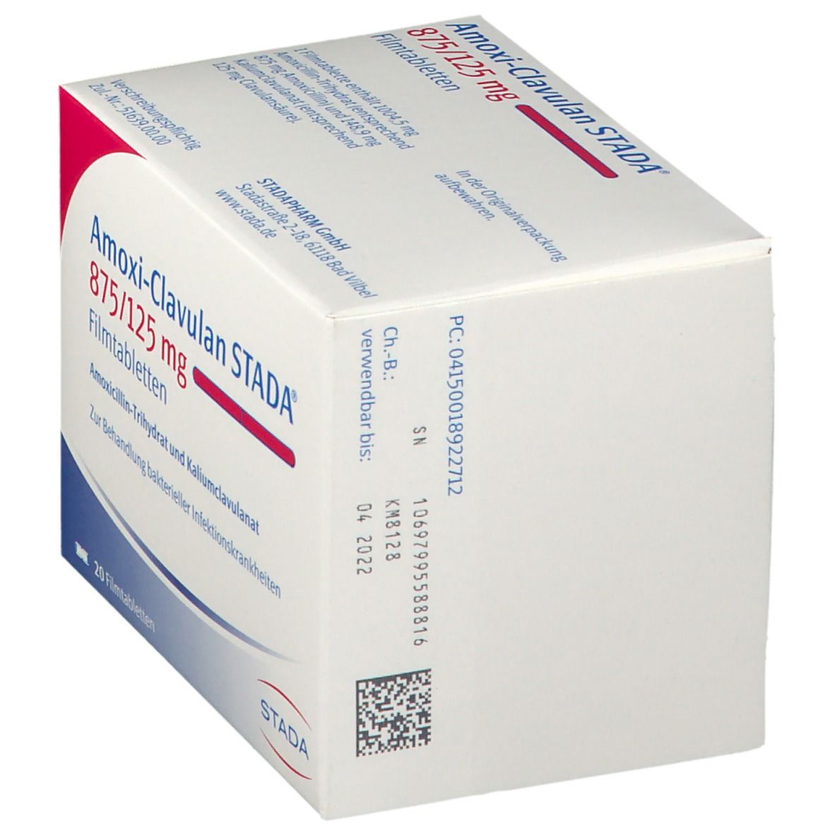 Amoxi-Clavulan Stada 875/125 mg Filmtabletten 20 St