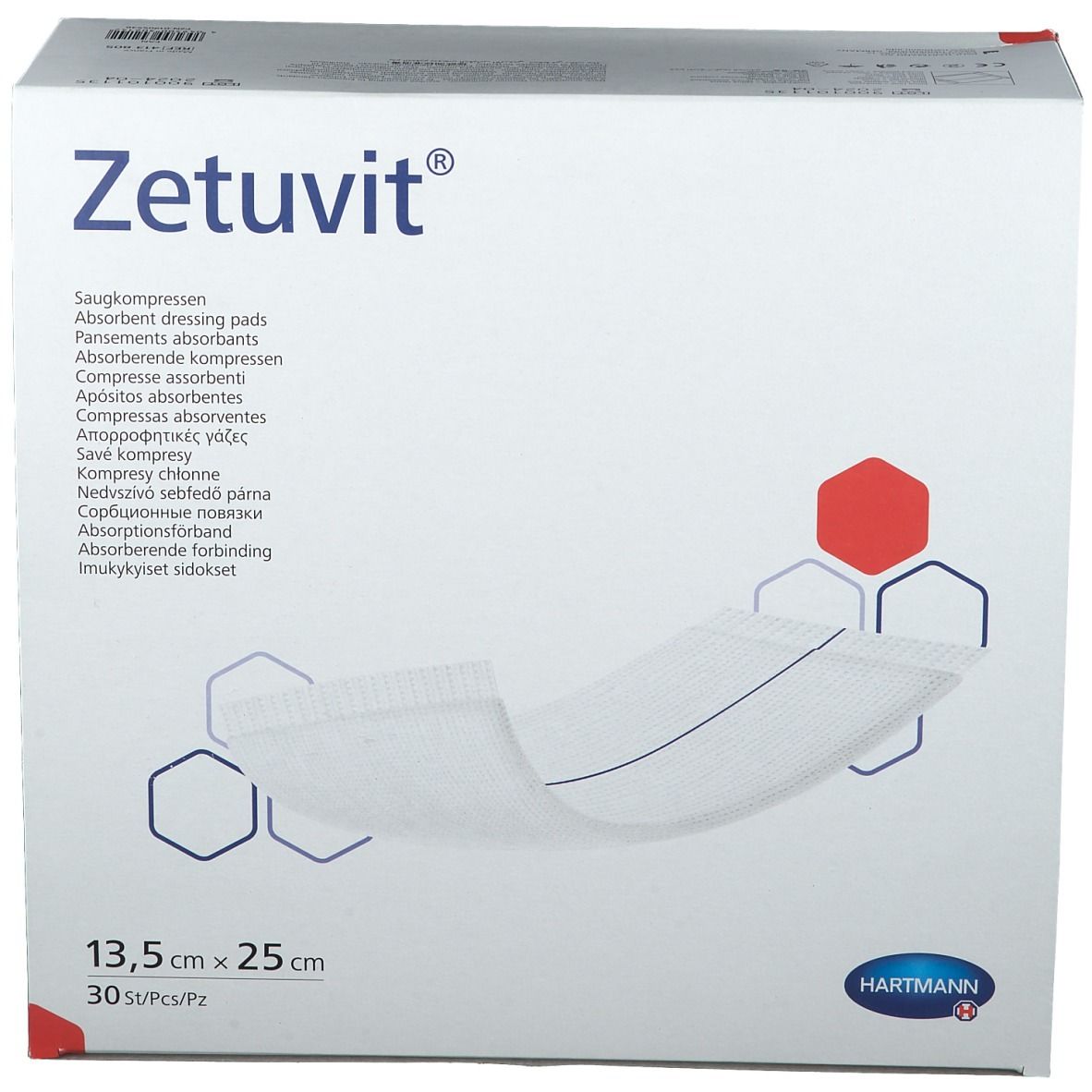 Zetuvit® Saugkompressen unsteril 13,5 x 25 cm