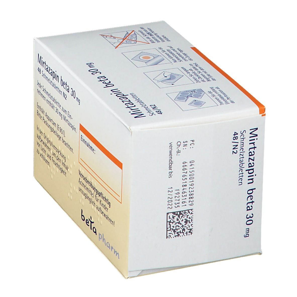 Mirtazapin beta 30 mg Schmelztabletten