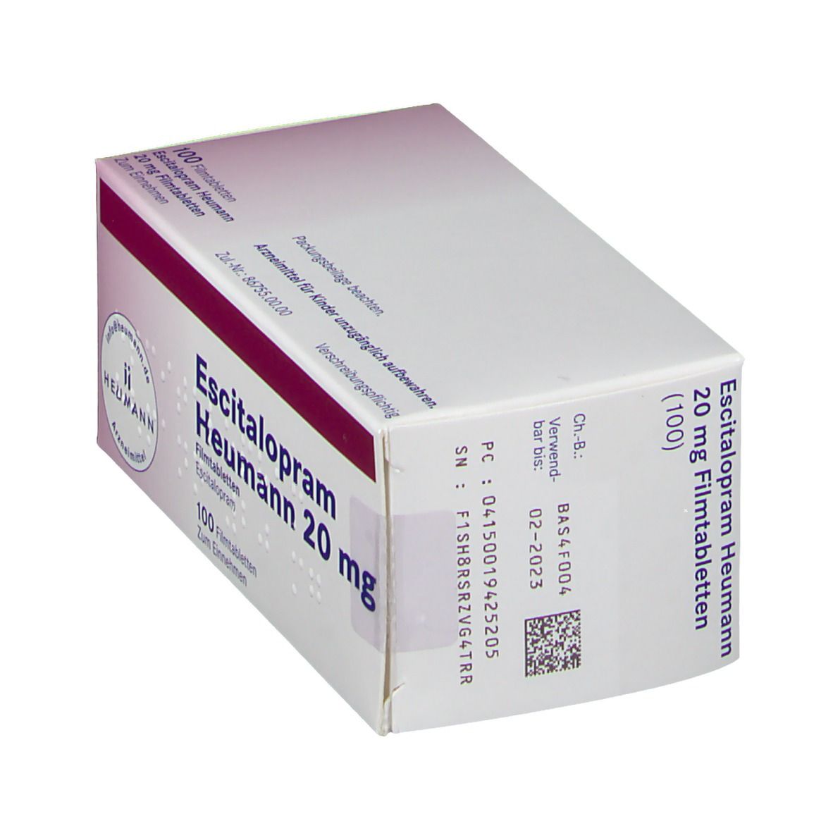 Escitalopram Heumann 20 mg Filmtabletten 100 St