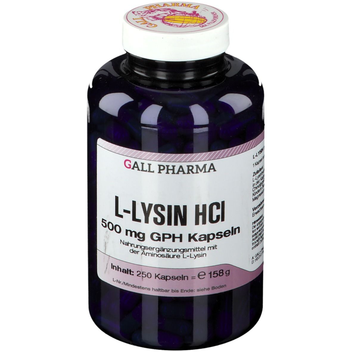 L-Lysin HCl 500 mg GPH Kapseln 250 St Kapseln