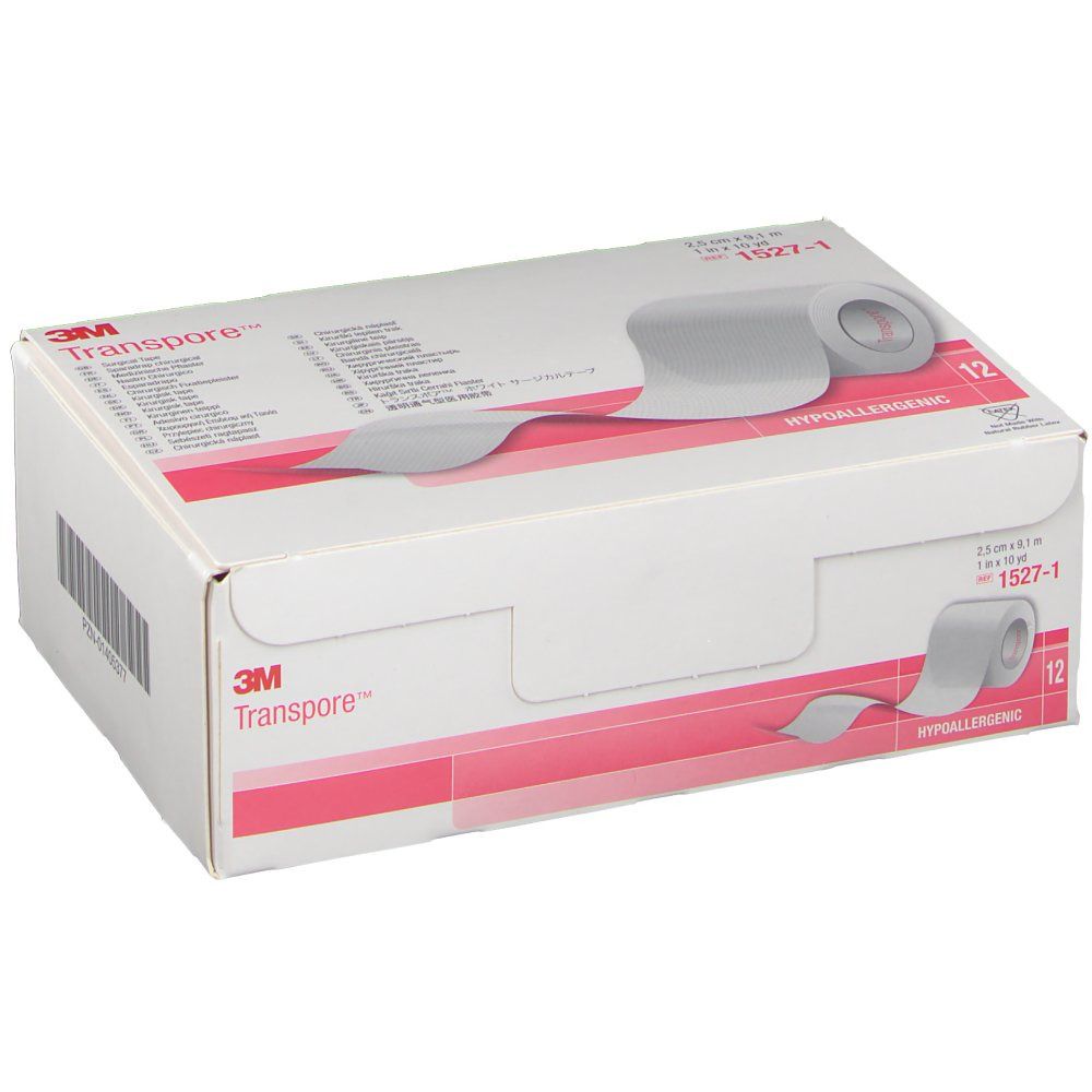 3M Transpore Fixierpflaster 2,5 cm x 9,1 m 12 St Pflaster