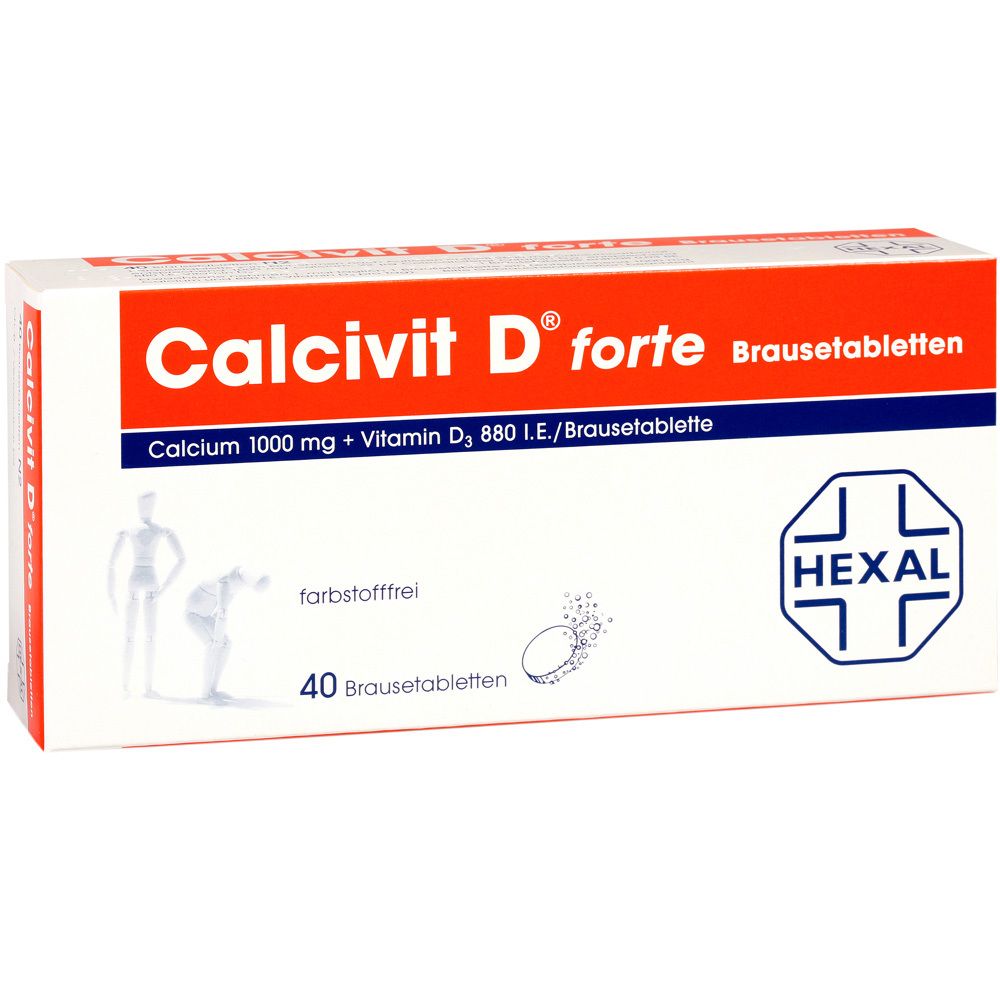 Calcivit D® forte Brausetabletten, 1000 mg/880 I.e. 40 St Brausetabletten