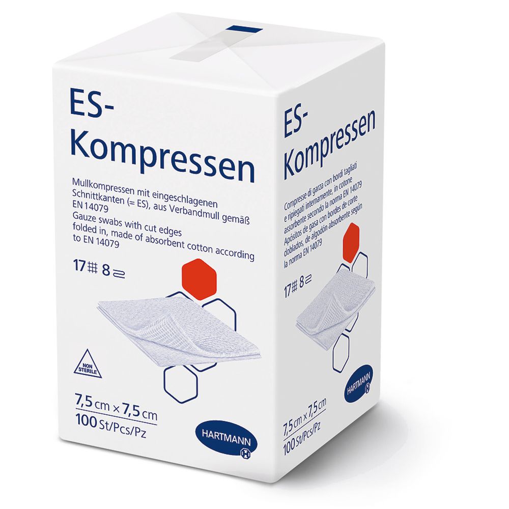 ES-Kompressen unsteril 8fach 7,5 x 7,5 cm 100 St Kompressen
