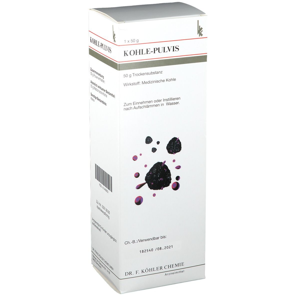 Kohle pulvis ohne Magensonde 50 g Pulver