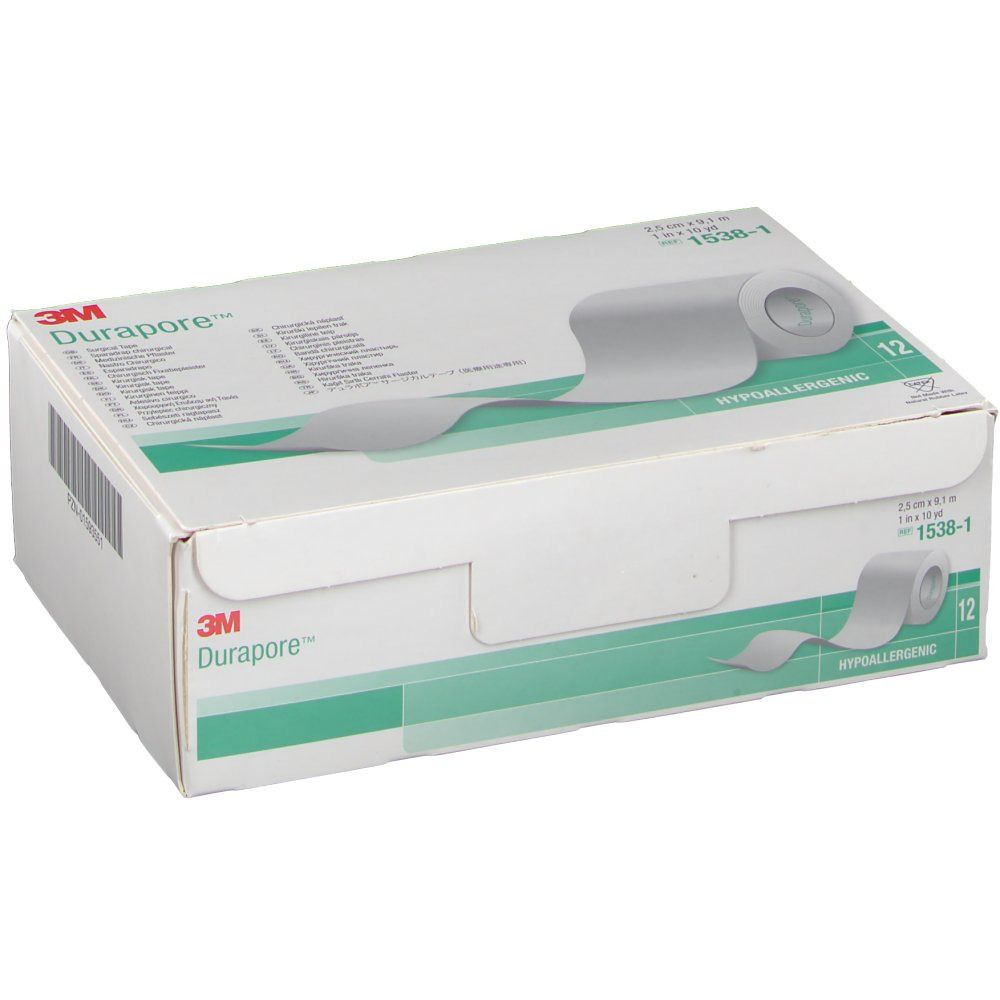 3M Durapore Kunstseidenpflaster 2,5 cm x 9,1 m 12 St Pflaster