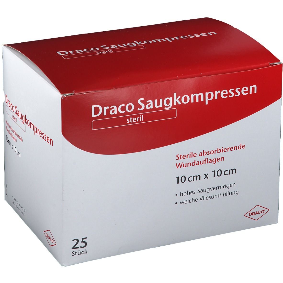 Draco Saugkompressen steril 10 x 10 cm 25 St Kompressen