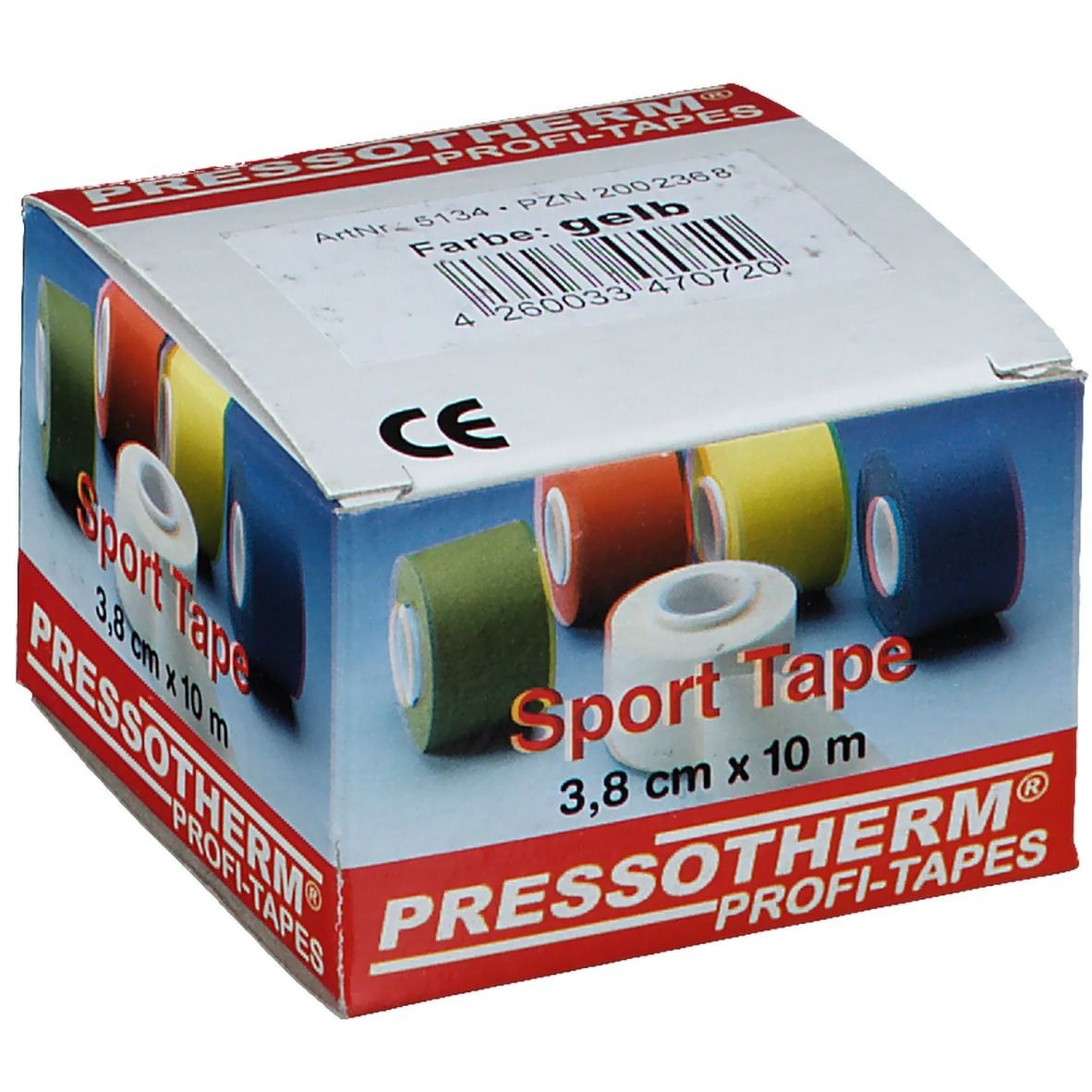 Pressotherm Sport-Tape 3,8cmx10m gelb