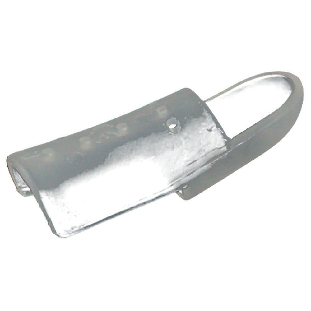 Transparente, fingerförmige Schiene. U-förmiger, abgerundeter Teil. Kleinere Öffnung an der Seite.