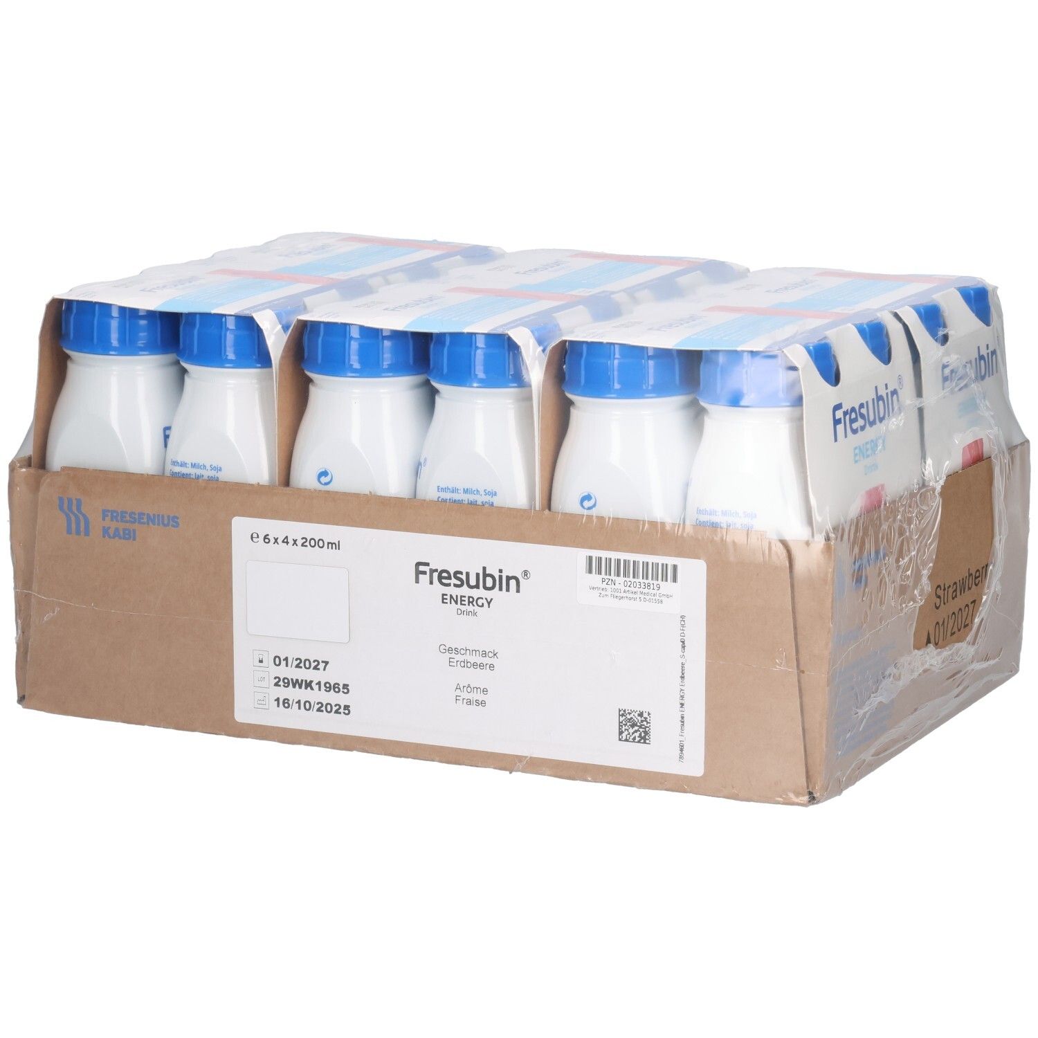 Fresubin Energy Drink Erdbeere Trinkflasche 6x4x200 ml Lösung