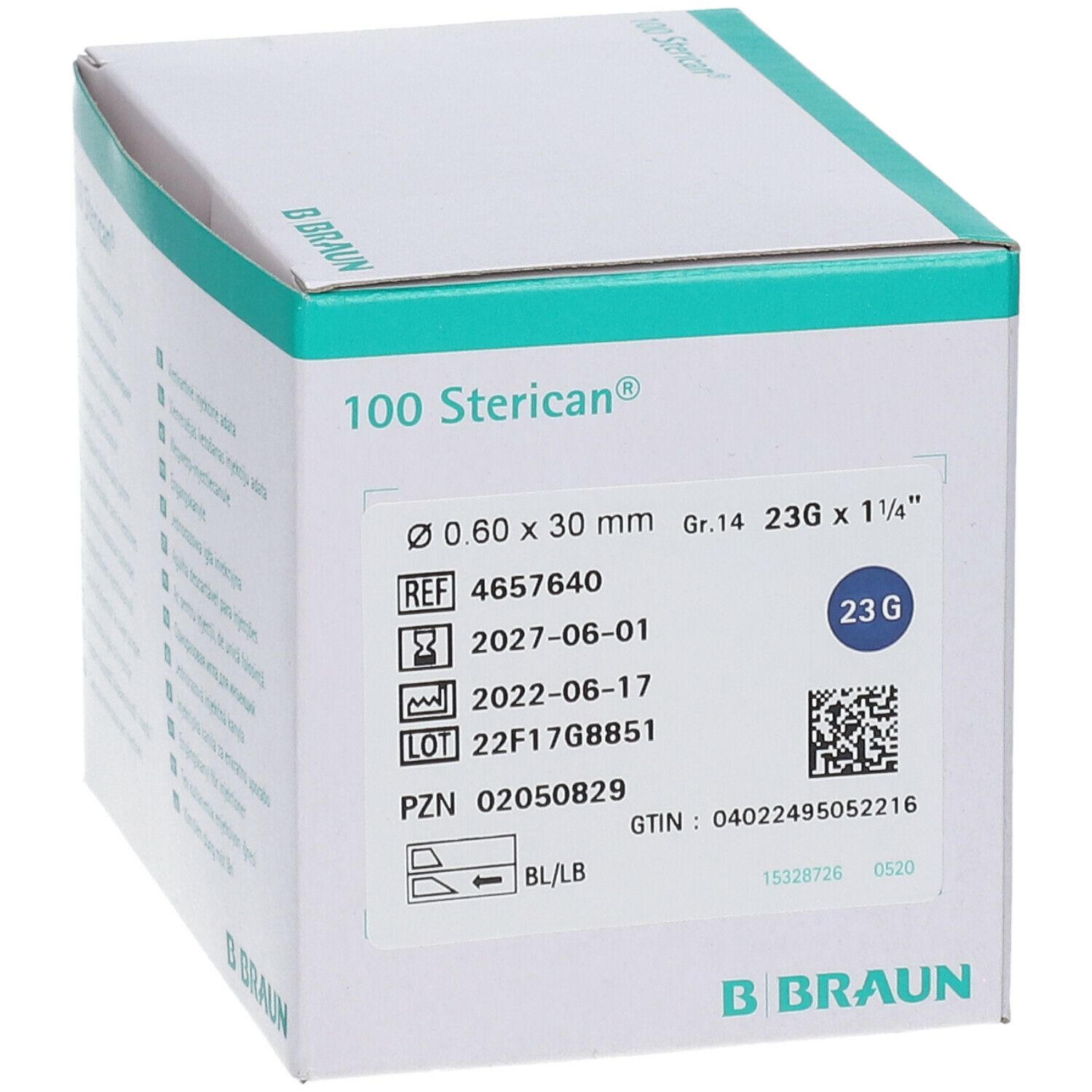 Sterican® Standardkanüle Gr. 14 G23 x 1 1/4 Zoll 0,60 x 30 mm blau
