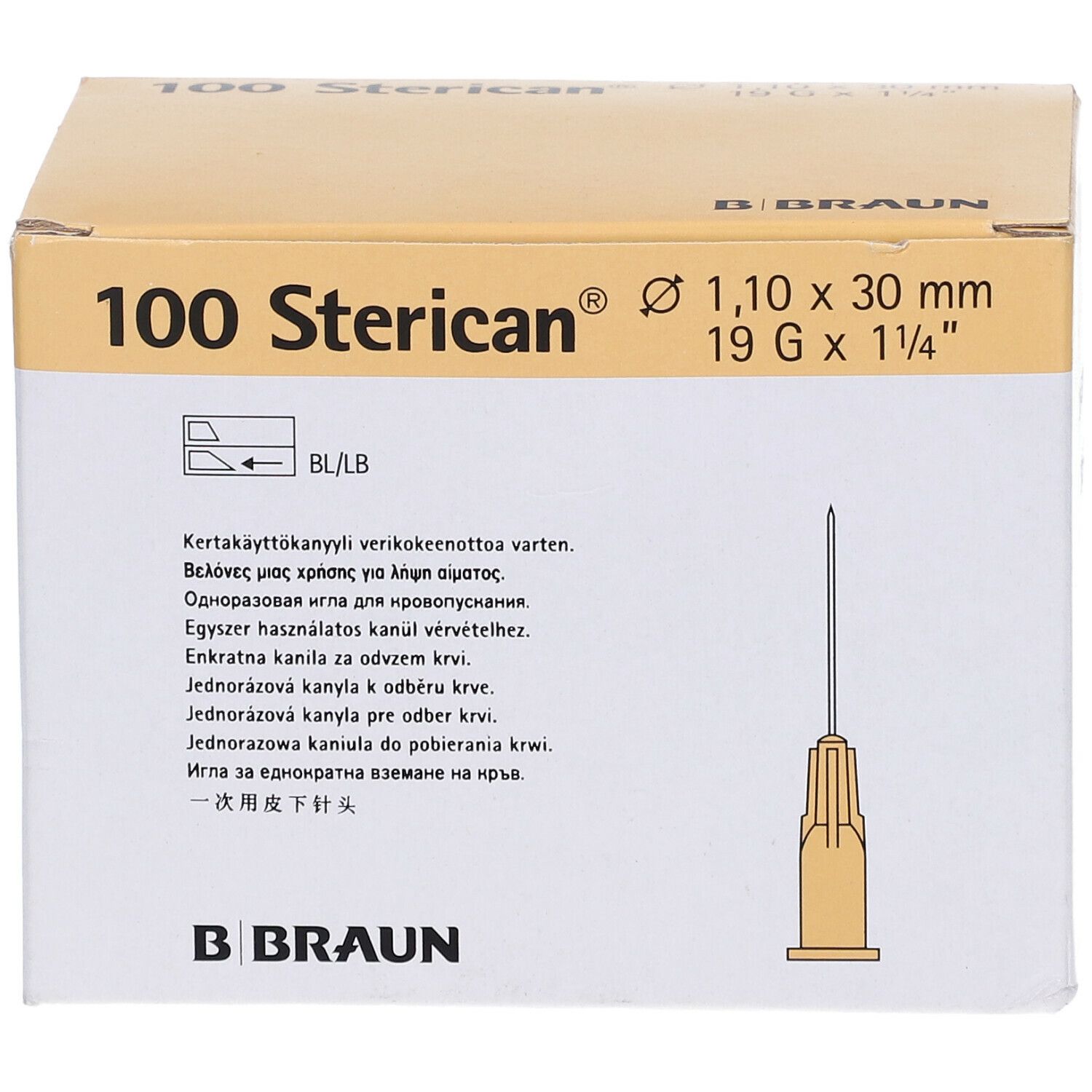 Sterican® zur Blutentnahme G19 x 1 1/4 Zoll 1,1 x 30 mm elfenbein
