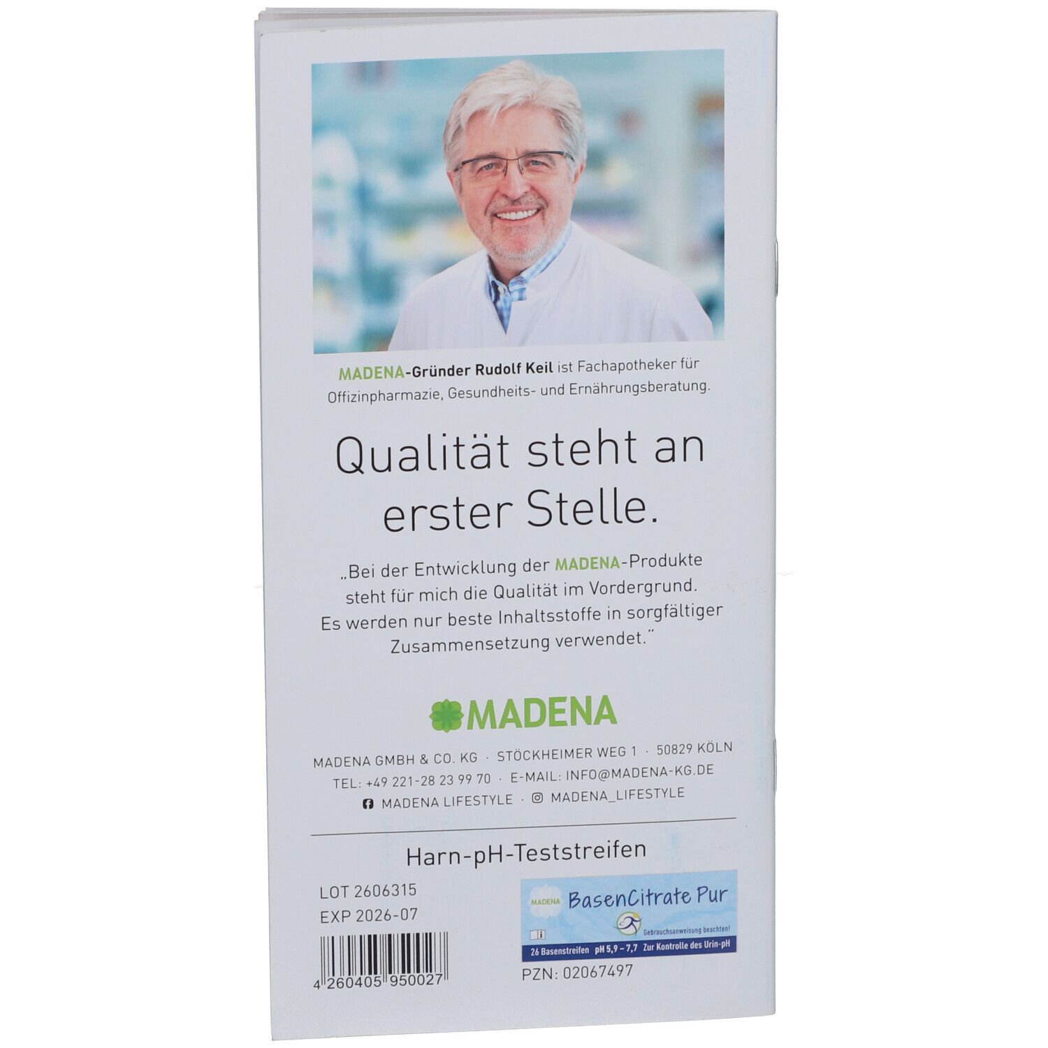 Basen Citrate Pur Teststreifen pH 5,9 - 7,7 n.Apot.R.Keil