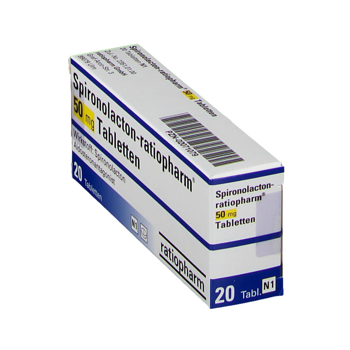 SPIRONOLACTON-ratiopharm 50 mg Tabletten 20 St