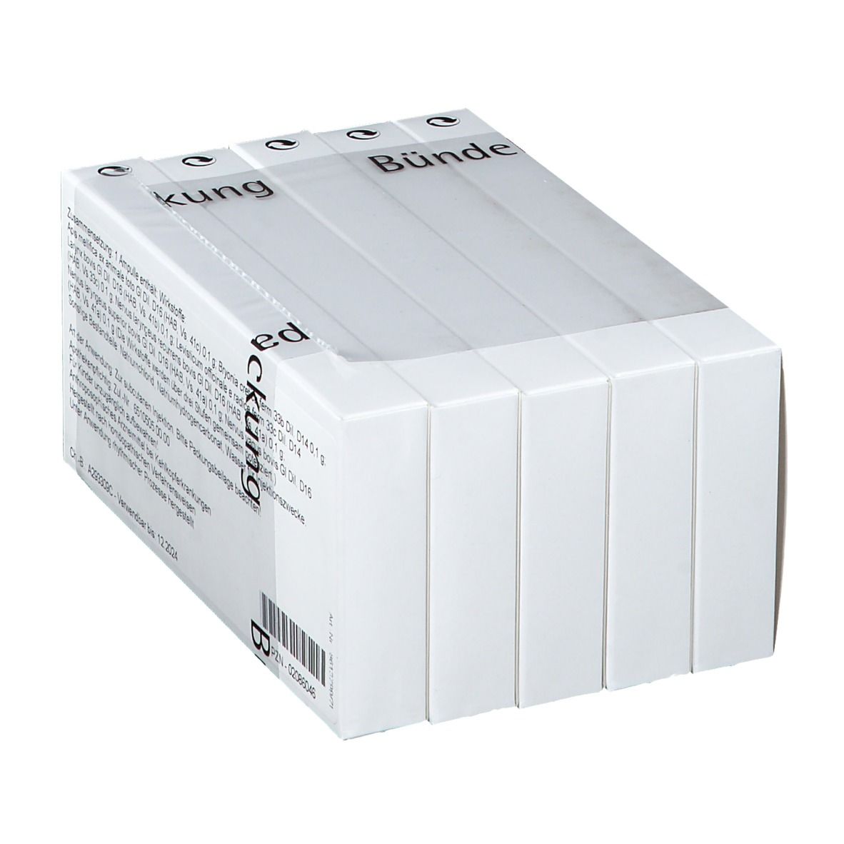 WALA® Larynx/Apis comp. Packung. Weiße Schachtel mit roter Schrift. Enthält Ampullen. Aufschrift: Bündelpackung.