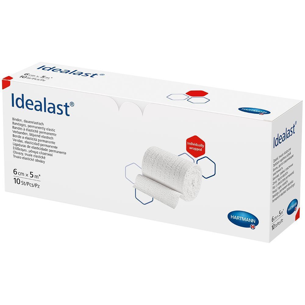 Idealast® Bandage ideale 6 cm x 5 m avec des pinces
