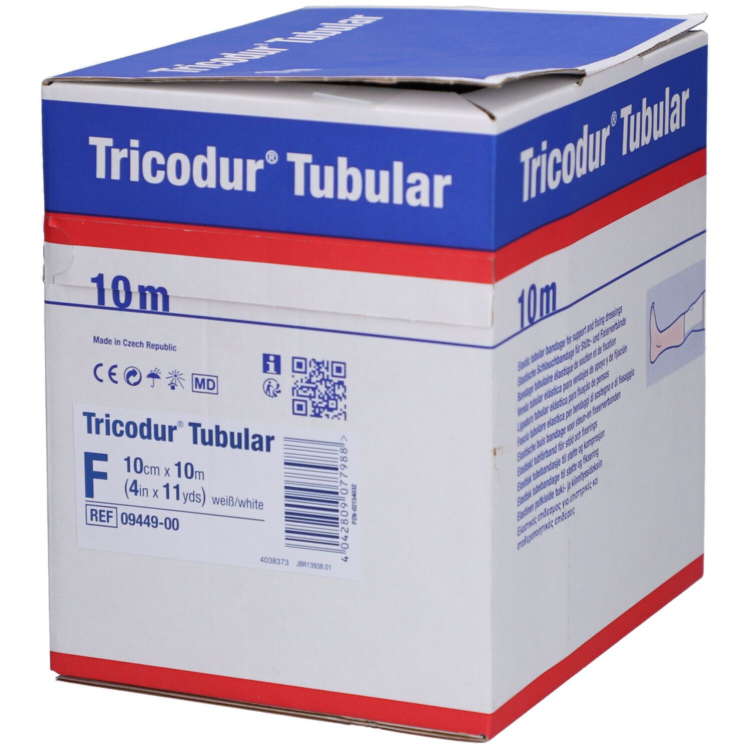 Tricodur Schl.-Bandage Gr.F 10 cmx10 m weiß 1 St Verband