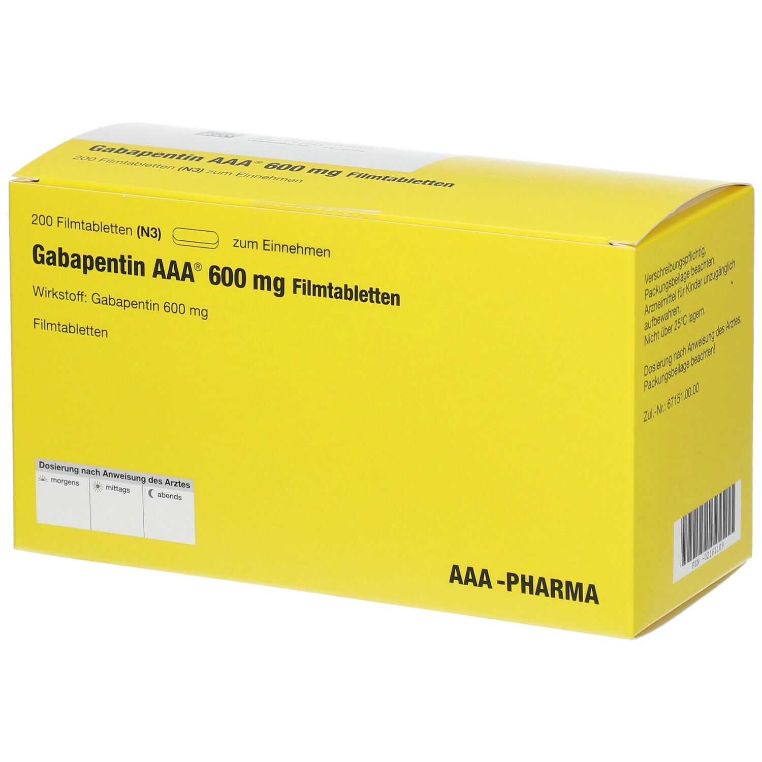 Gabapentin AAA® 600Mg