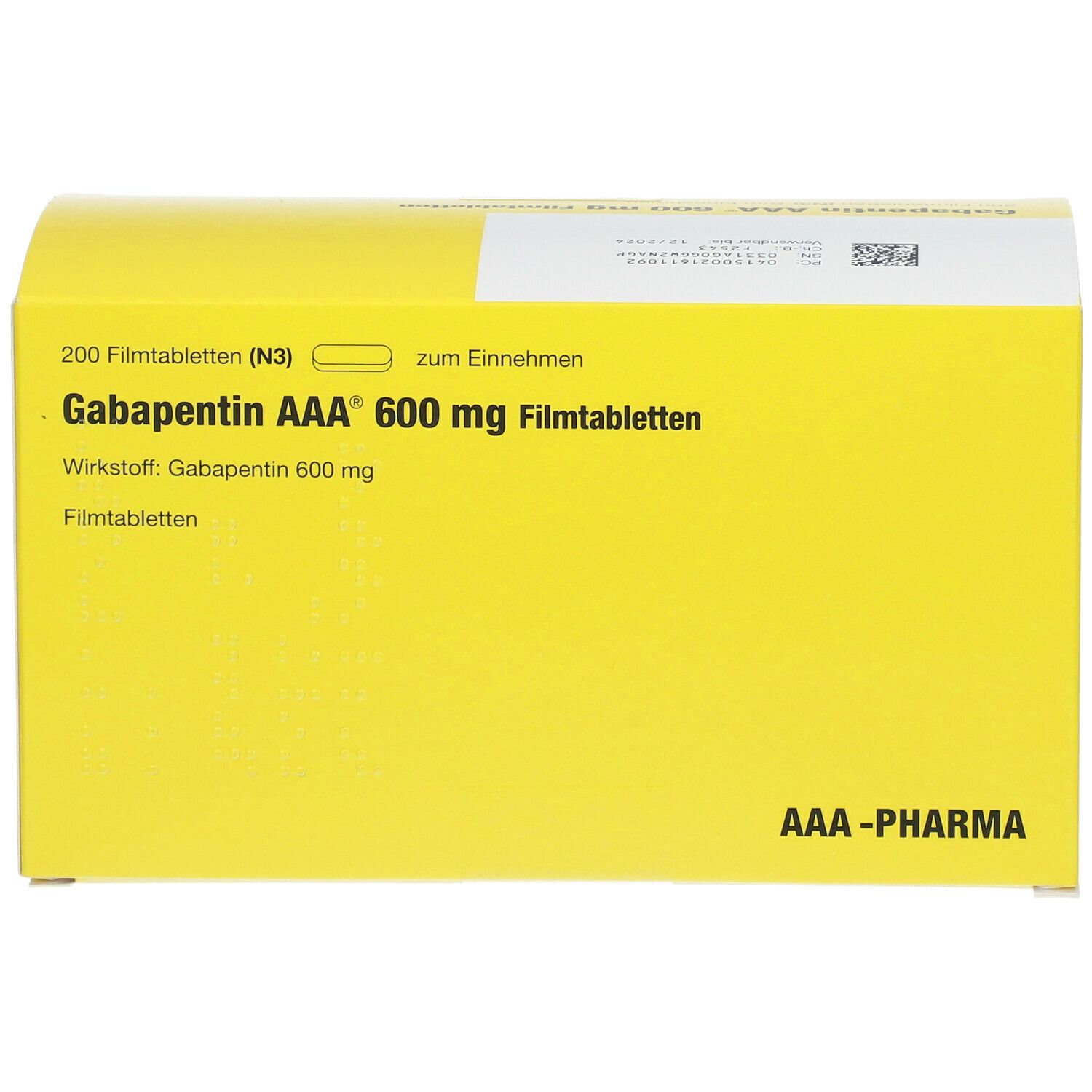 Gabapentin AAA® 600Mg