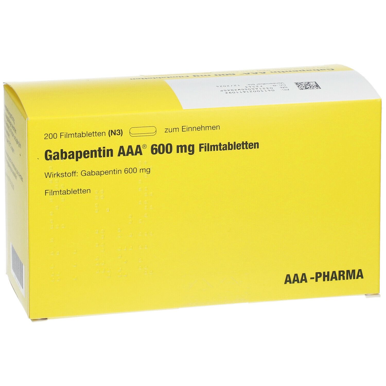 Gabapentin AAA® 600Mg