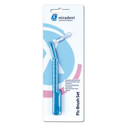 miradent Pic-Brush® Set blau large transparent 3,0 mm