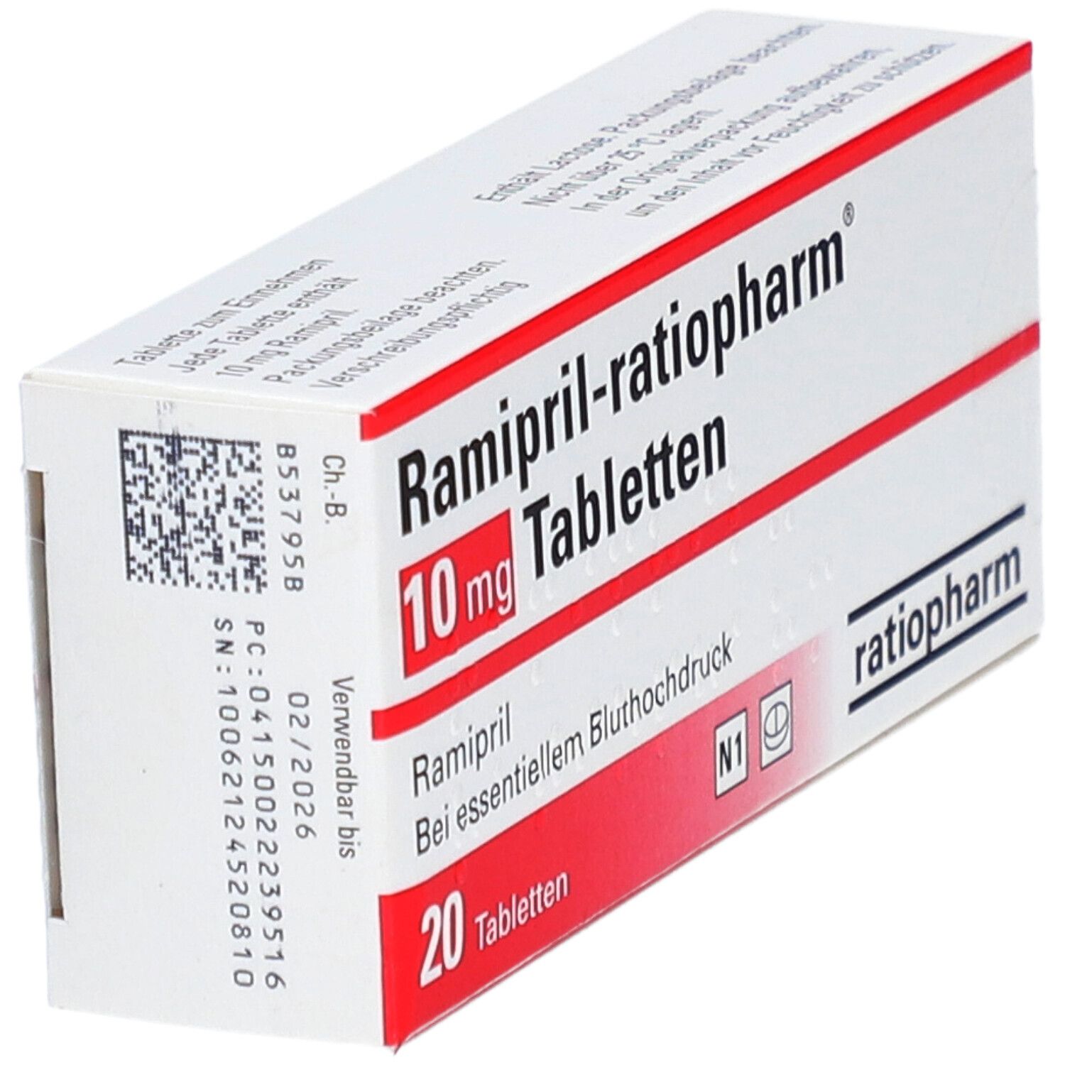 RAMIPRIL-ratiopharm 10 mg Tabletten 20 St