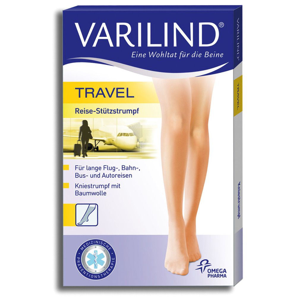 Varilind® Travel Kniestrümpfe 180 DEN blau Gr. S (37,5-40)