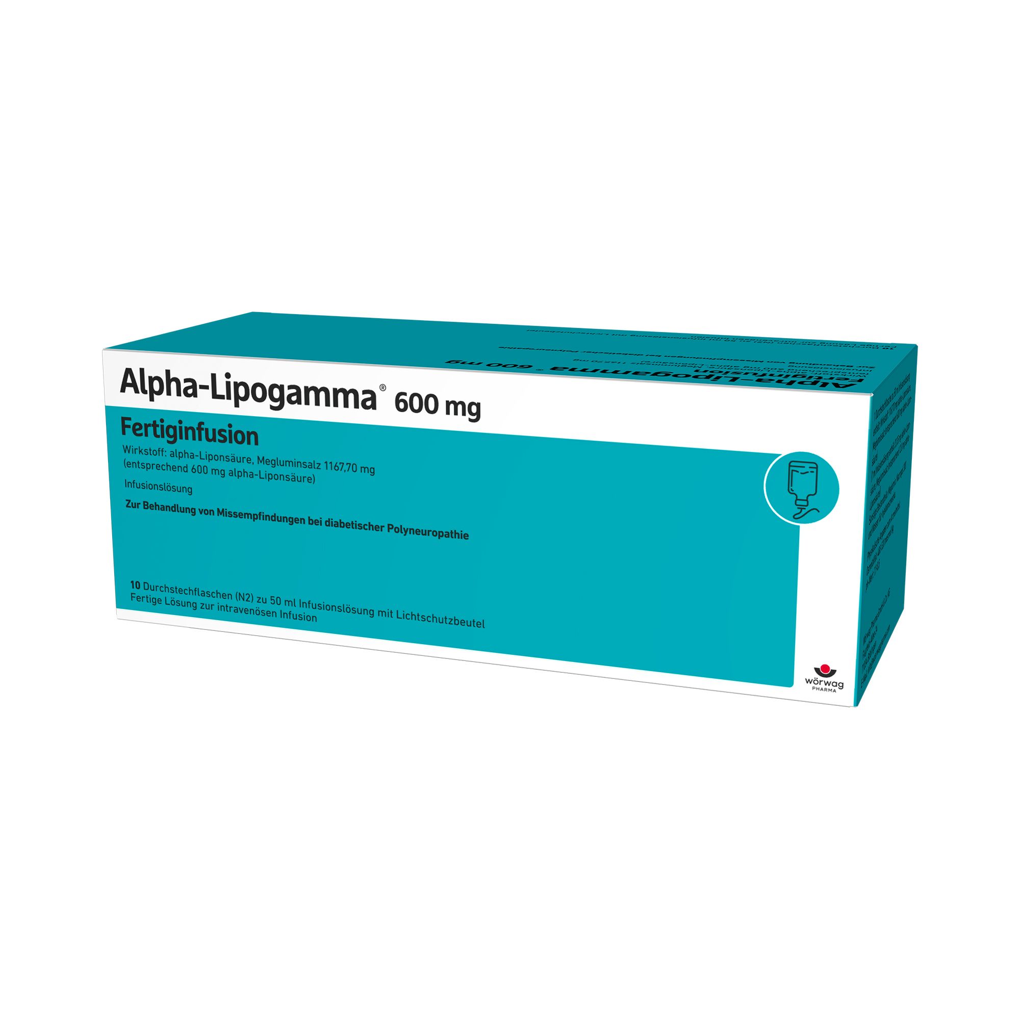 Alpha-Lipogamma 600 mg Fertiginfusion Dsfl. 10x50 ml Infusionslösung