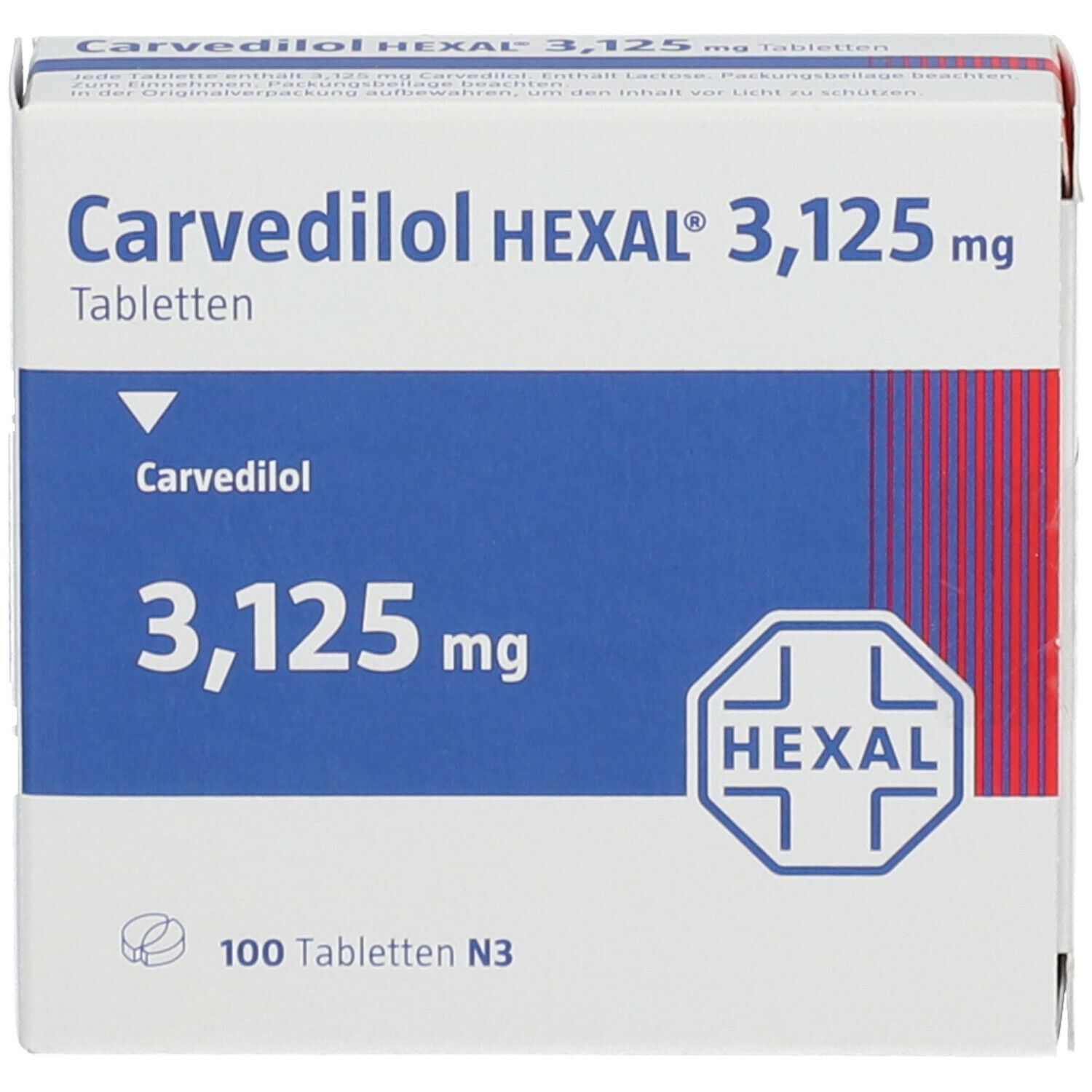 Carvedilol HEXAL® 3,125 mg