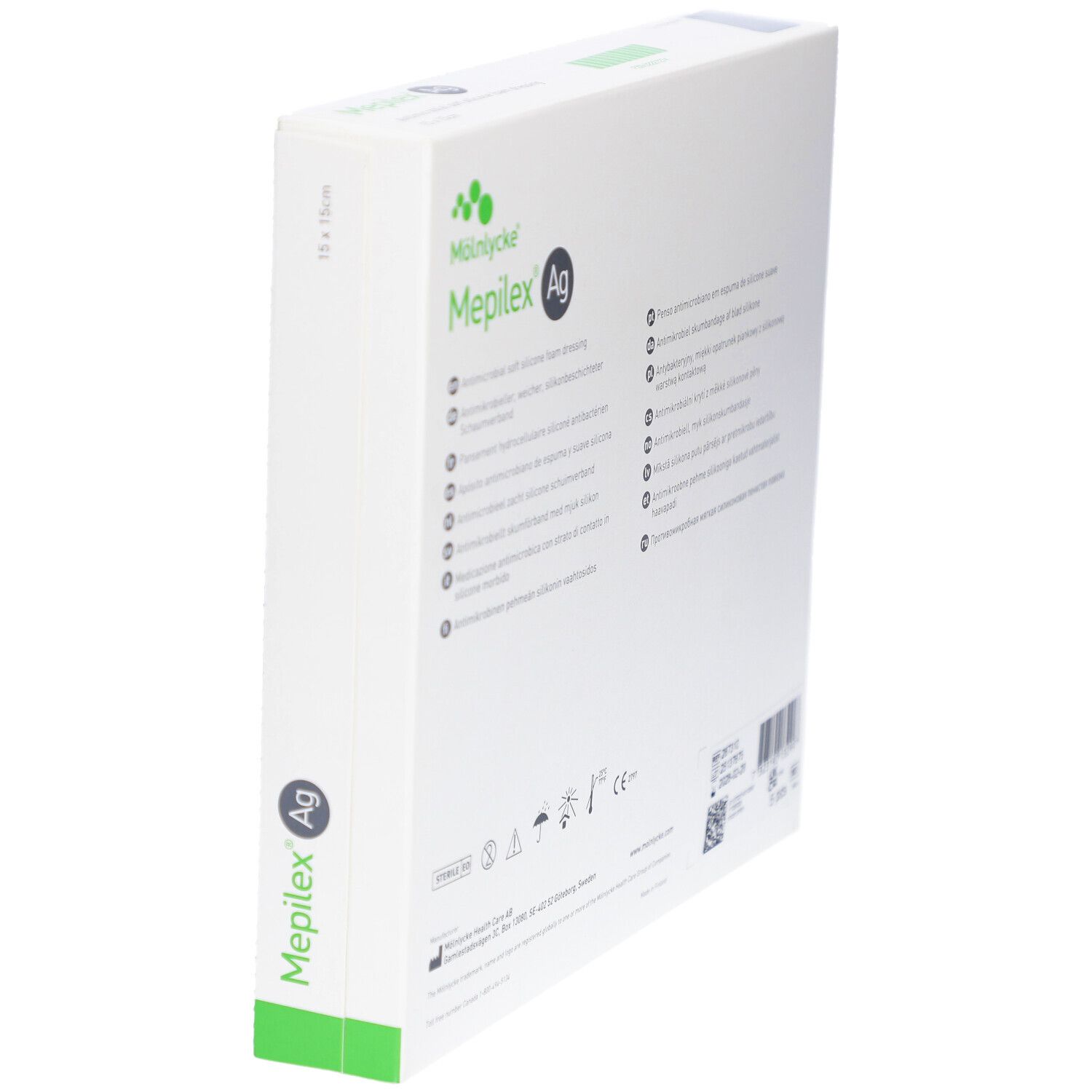 MEPILEX Ag Schaumverband 15x15 cm steril