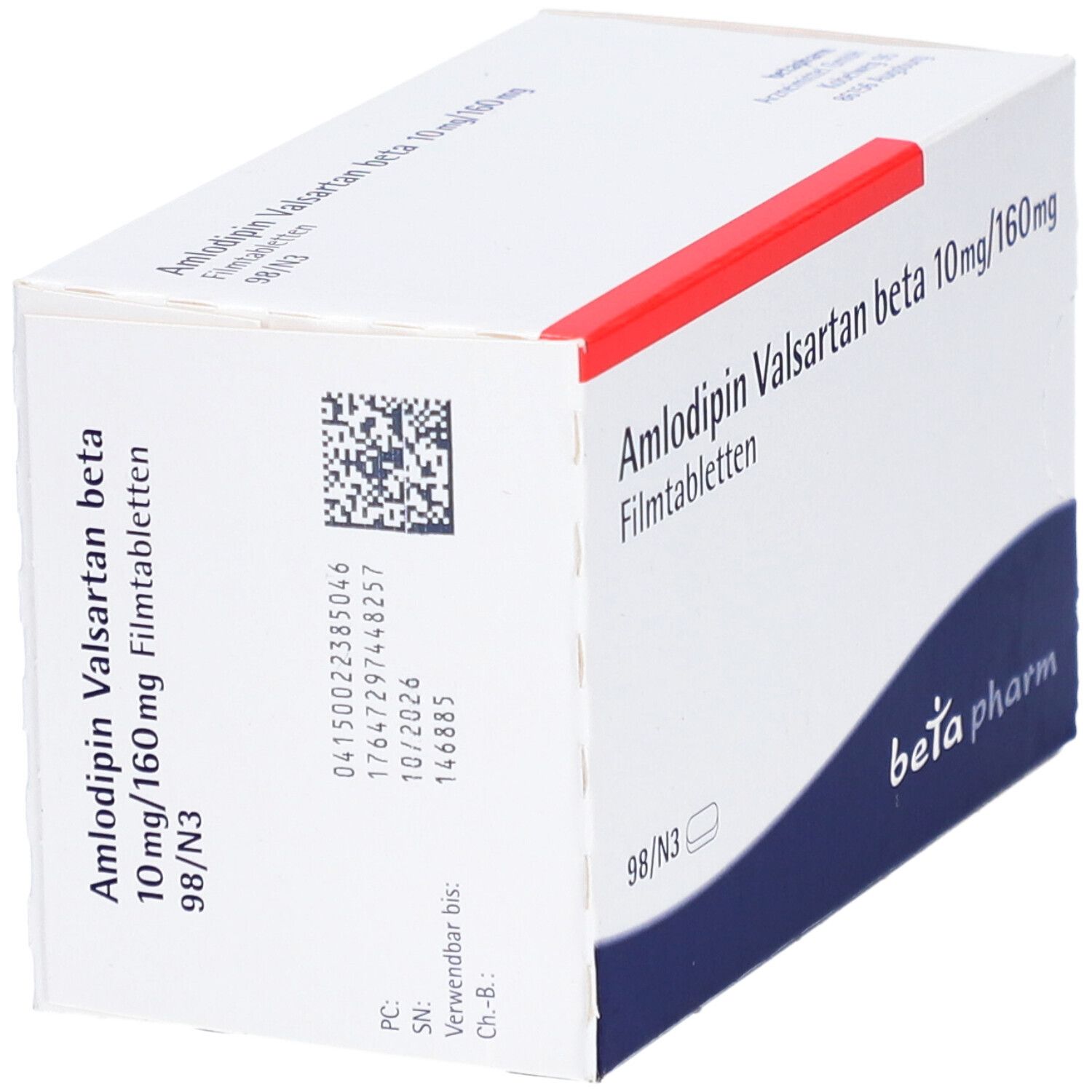 Amlodipin Valsartan beta 10 mg/160 mg Filmtabl. 98 St Filmtabletten