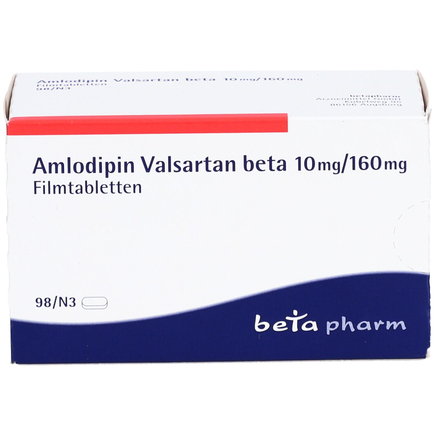 Amlodipin Valsartan beta 10 mg/160 mg Filmtabl. 98 St Filmtabletten