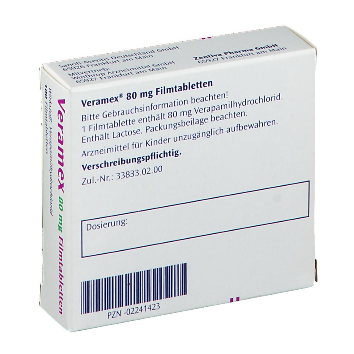 Veramex 80 mg Filmtabletten