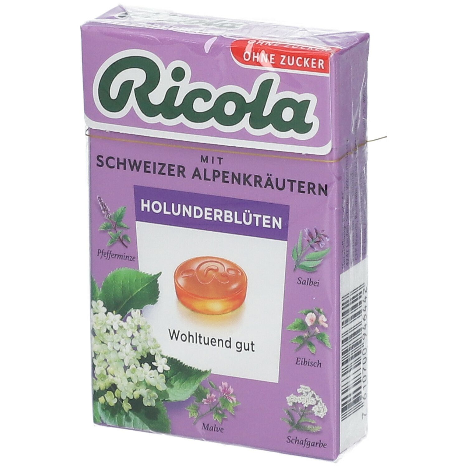 Ricola® Schweizer Kräuterbonbons Box Holunderblüten ohne Zucker 50 g ...