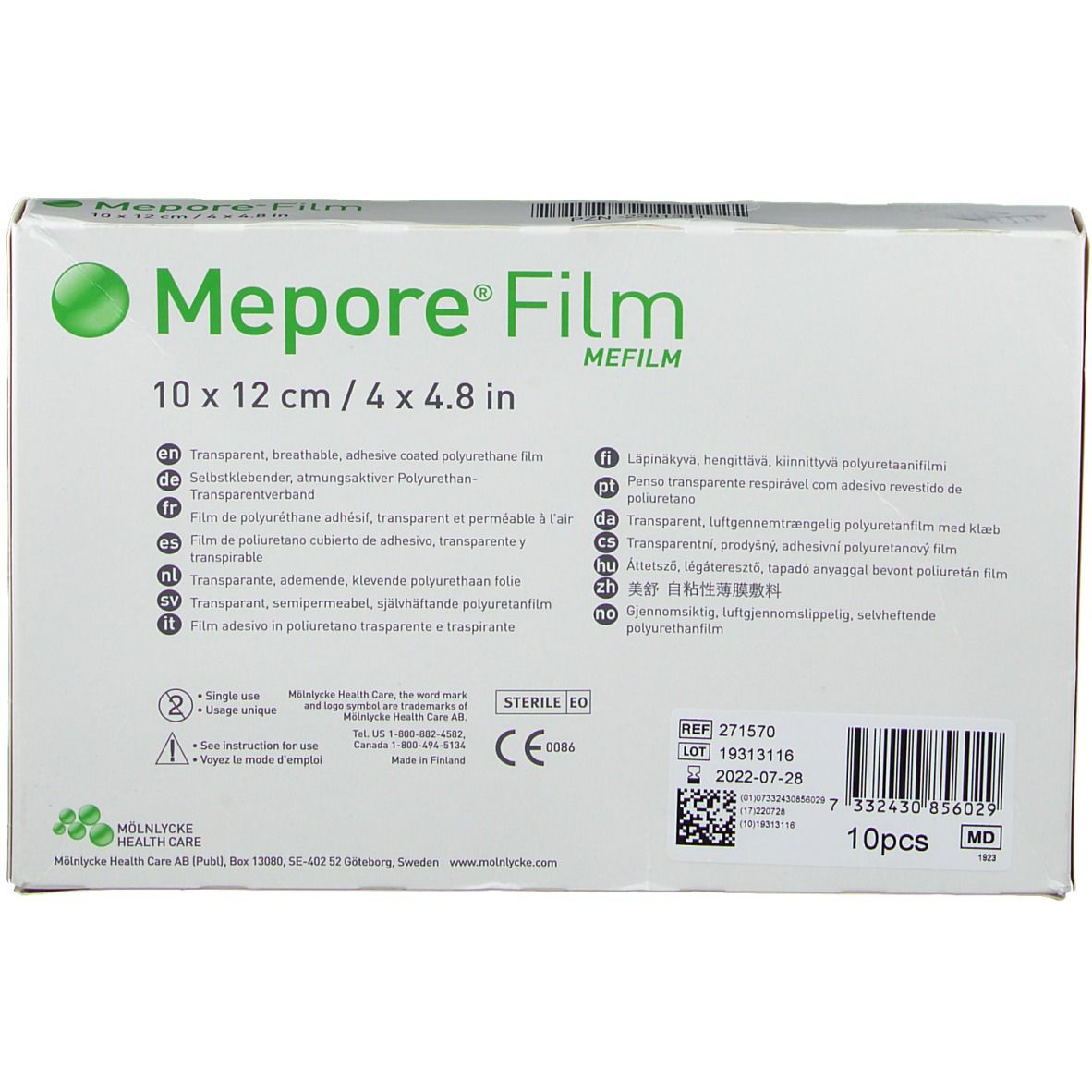 Mepore Film 10x12 cm 10 St Pflaster