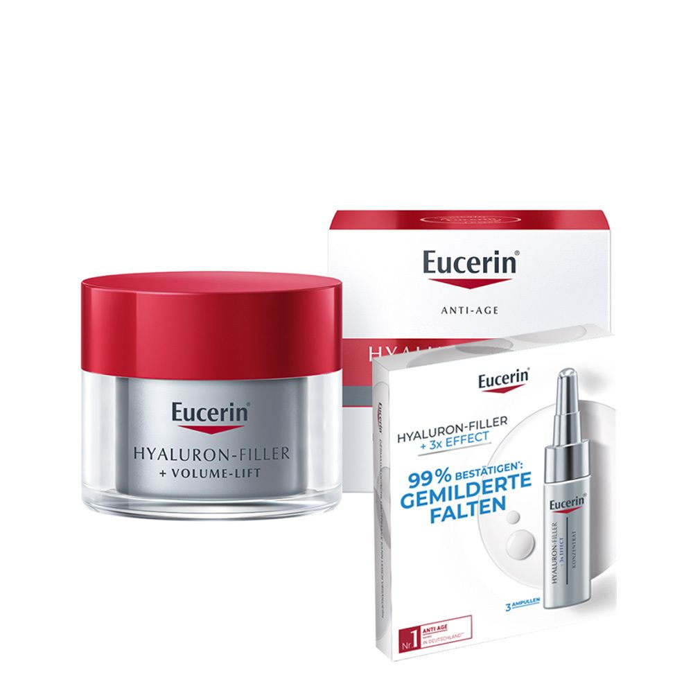 Eucerin® HYALURON-FILLER + Volume-Lift Nachtpflege + Eucerin Hyaluron-Filler Intensiv-Maske GRATIS