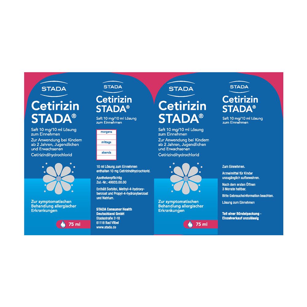 Cetirizin STADA® Saft 10mg/10ml Lösung zum Einnehmen bei Allergien