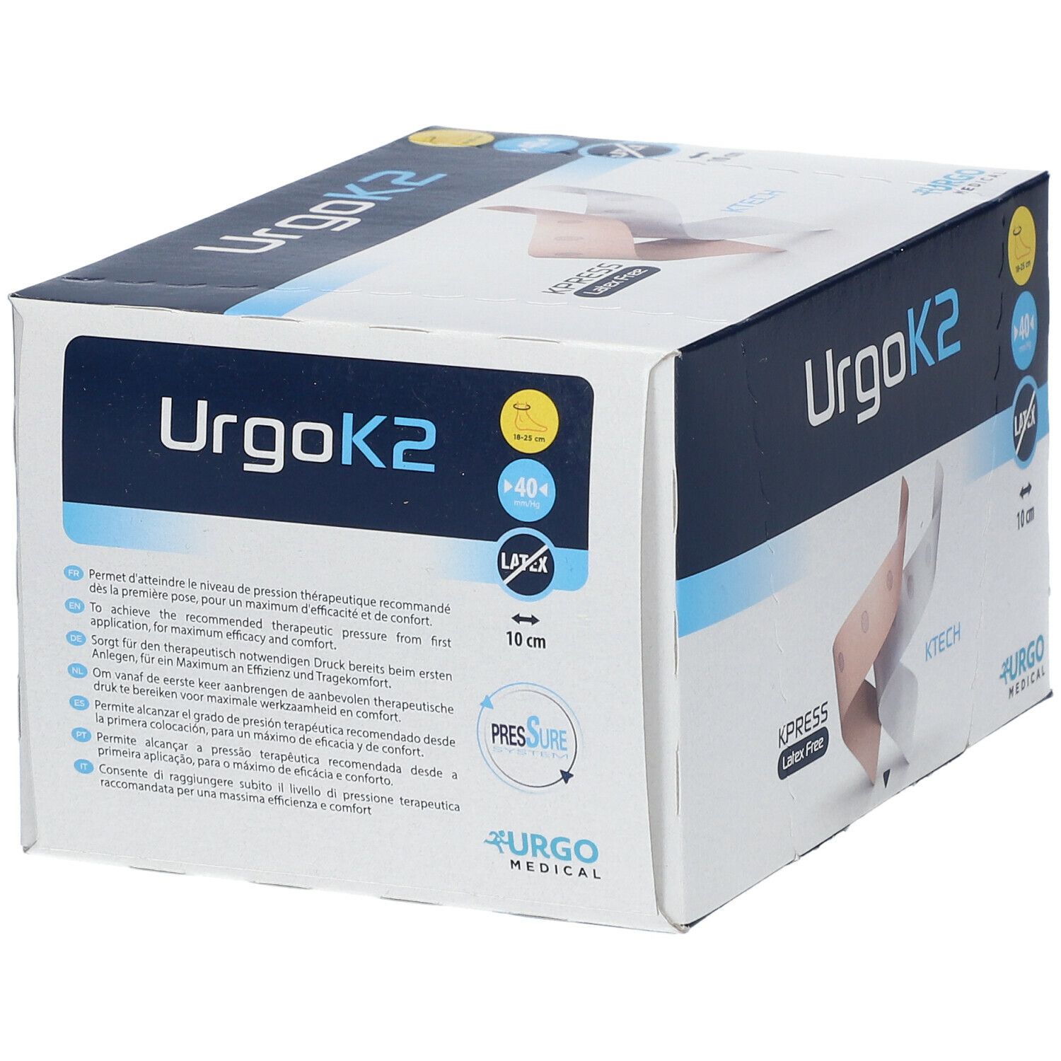 Urgok2 Latex Free Kompr.Syst.10cm Knöchelu.18-25cm 1 St Binden